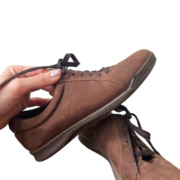 Easy Spirit Brown Suede Sneakers | comfort lace-up shoes size 7 casual support - Picture 6 of 8